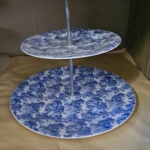 Blue and White China Cake Stand