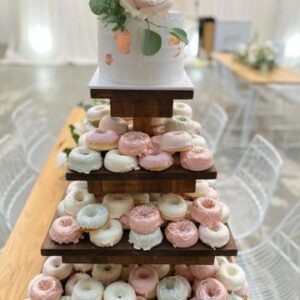 Wooden Square, Four Tiered Cake Stand