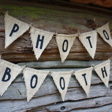 Bunting - Hessian "PHOTO BOOTH" Black Text