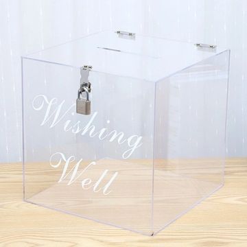 Clear Perspex Cube Wishing Well