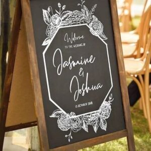 Dark Stained Double Sided A1 Frame Chalkboard