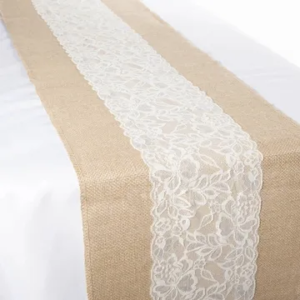 Hessian and Lace Table Runner