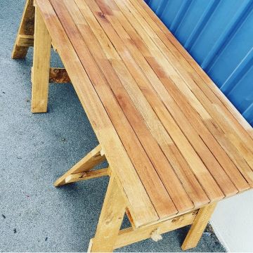 Merbau Timber Trestle Tables