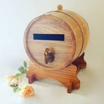 Mini Oak Wine Barrel Wishing Well