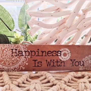 Small "Happiness is with you" Wooden Sign