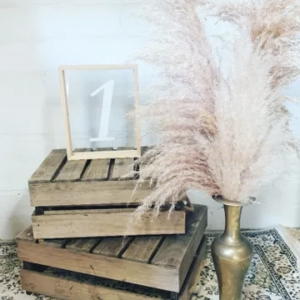 Table Number - Glass with Wooden Frame