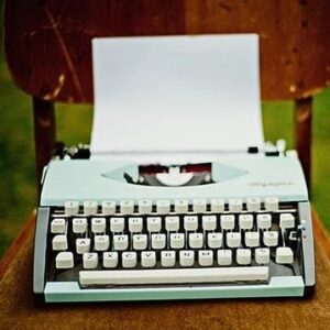 Typewriter - Vintage Olympia - Retro Baby Blue