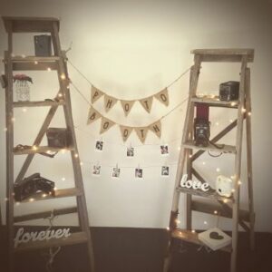 Vintage Painters Ladders Photobooth Backdrop Package with Instax Camera