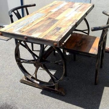 Vintage Wagon Wheel Table