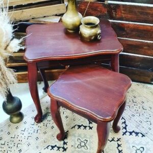 Vintage Wooden Nesting Side Tables