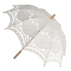 White Vintage Lace Parasol