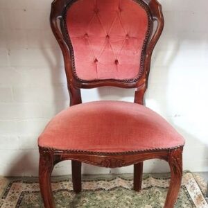 Wood Carved Frame, Pink Velvet Chair